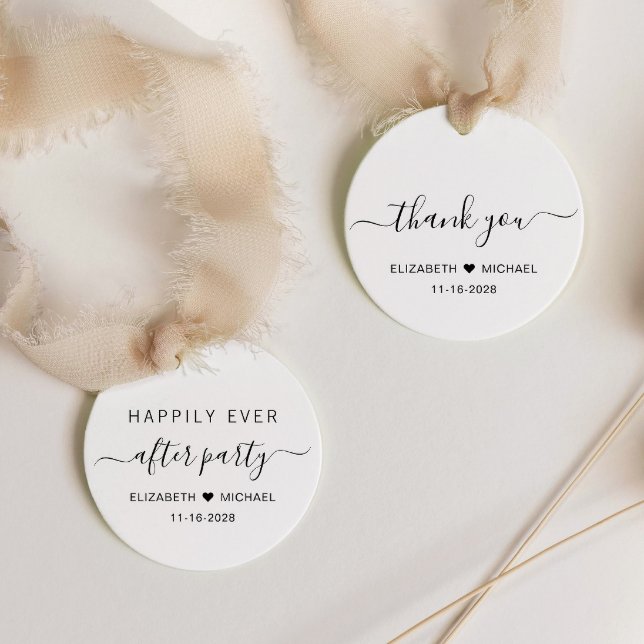 Chic Wedding Reception After Party Vielen Dank Geschenkanhänger (Von Creator hochgeladen)