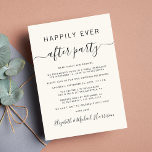 Chic Wedding Reception Einladung<br><div class="desc">Einfache und schicke helle Creme oder kleine Hochzeitsankündigung und Hochzeitsempfang oder Feier Party Einladung. "Happily Ever After Party" ist in einfacher Typografie und einem trendigen Drehbuch mit Swashes geschrieben. Personalisieren Sie Ihre Hochzeitsankündigung und Empfang-Einladung und fügen Sie Ihre Namen in einem signaturähnlichen Skript. Auf der Rückseite finden Sie Ihre Vornamen...</div>