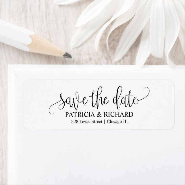 Chic Wedding Save the Date Rücksendeadresse (Insitu)