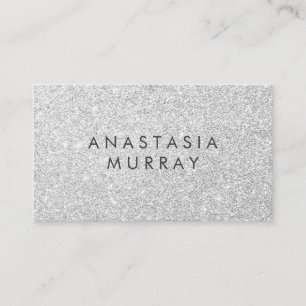 Chic, weiblich und glamourös grau silberner Glitte Visitenkarte