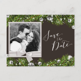 Chic Weihnachts-Foto Save the Date Ankündigungspostkarte