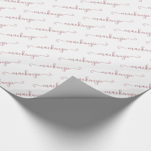 Chic Weiße Roségold-Handschrift-Schriftzug Geschenkpapier