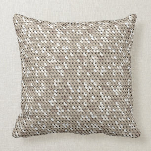 Chic-weißes GoldImitatsequins-grafischer Druck Kissen