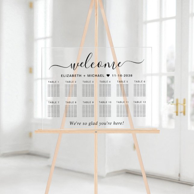 Chic Welcome 12 Table Mariage Siège (Créateur téléchargé)