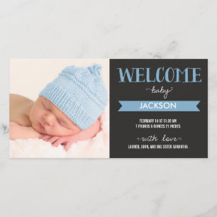 Chic Welcome Baby Boy Geburtserklärung Ankündigung