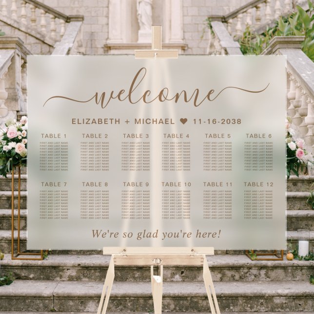 Chic Welcome Gold 12 Table Wedding Seating Mattier Acrylschild (Von Creator hochgeladen)