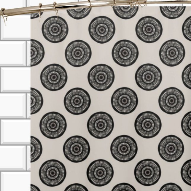 Chic Wheel Muster Mocha Brown Duschvorhang (Von Creator hochgeladen)