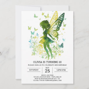 Chic Whimsical Fairy Birthday Einladung