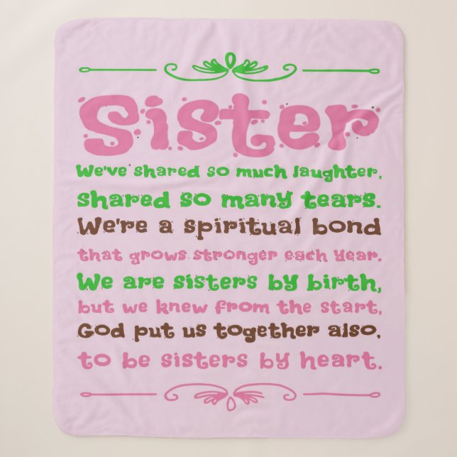 Chic Whimsical Sister Quote Redewendungen Sherpadecke (Vorderseite)