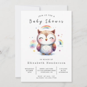 Chic Whimsy Owl Baby Dusche Einladung