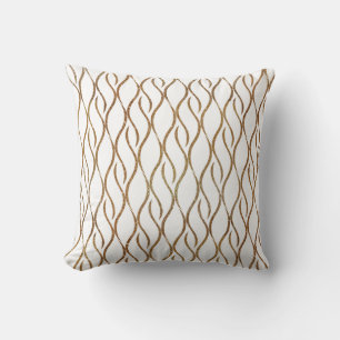 Chic White and Gold Moderner Dekorator Akzent Kiss Kissen