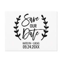 Chic White Black Olive Branches Rettete unser Datu