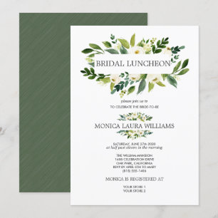 Chic White Bloom   Bridal Luncheon Wedding Einladung