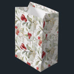 Chic White Elegant Grüne Botanische Weihnachtszeit Mittlere Geschenktüte<br><div class="desc">. Diese Tasche ist in zeitlosen Weihnachtsfarben mit Rottönen, lebendigen Grüntönen und elegantem Elfenbein gestaltet und strahlt den Charme eines Urlaubs aus. Der weiße Hintergrund verleiht dem Gaumen eine Touch von Eleganz und macht es zu einem wahren Erlebnis. Diese vielseitige Geschenktasche ist die perfekte Touch für jedes Geschenk, egal, wie...</div>
