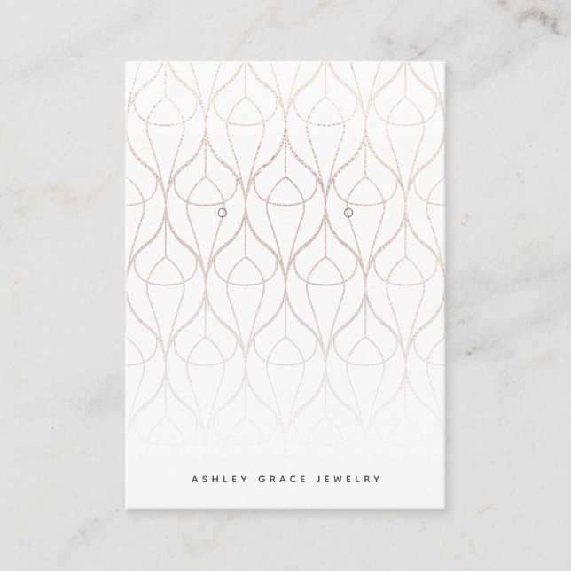 Chic White Gold Earring Display Card Visitenkarte (Vorderseite)