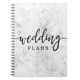 Chic White & Gray Marble Wedding Planner Notizblock