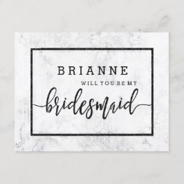 Chic White & Gray Marmor wird meine Bridesmaid sei Einladung