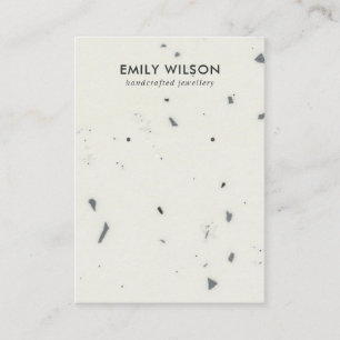 CHIC WHITE GRAY TERRAZZO STUD EARRING DISPLAD CARD VISITENKARTE