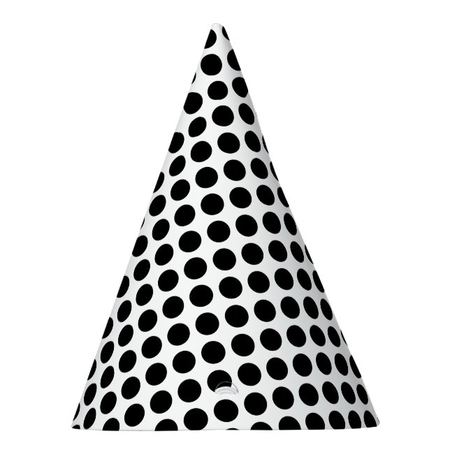 Chic White Hat mit Shiny Solid Black Dots Partyhütchen (Rechts)
