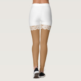 Chic White Lace Imitate Shorts Leggings
