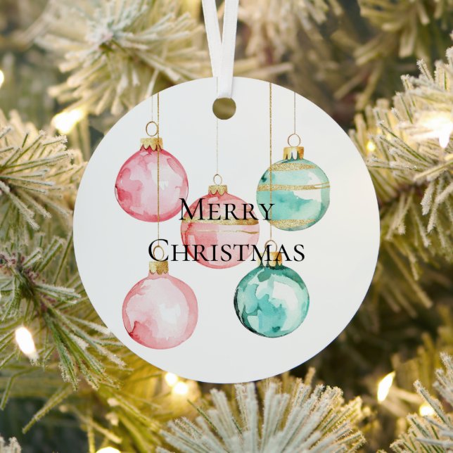 Chic White Mint Pink Gold Weihnachtsschmuck (InSitu)