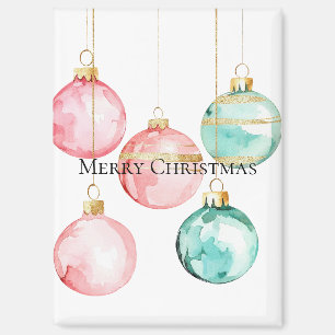 Chic White Mint Pink Gold Weihnachtsschmuck Magnet