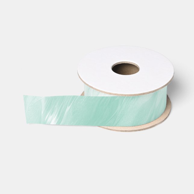 Chic White Mint Weihnachten Ripsband (Spule)
