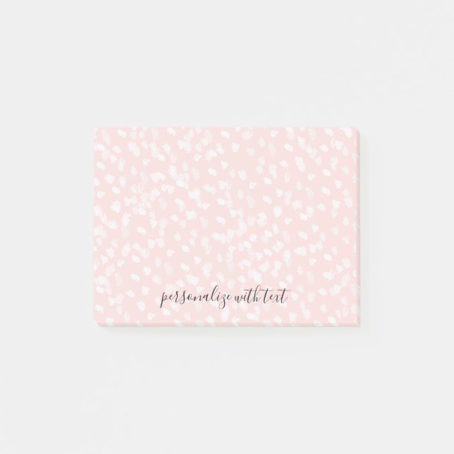 Chic White Pink Spots Post-it Klebezettel (Vorderseite)