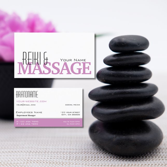 Chic White Pink Stilvoll Einfach und Beruflich Visitenkarte (Von Creator hochgeladen)