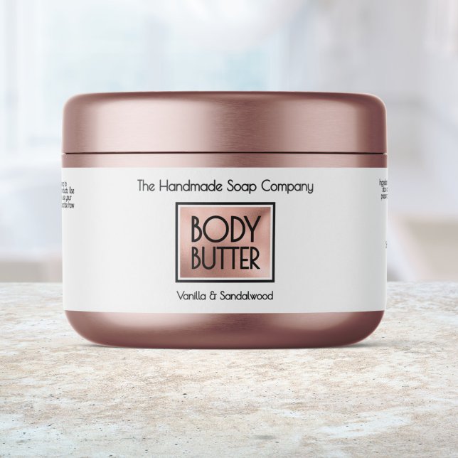 Chic White, Rose Gold, Black Body Butter Jar label (Von Creator hochgeladen)