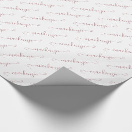 Chic White Rose Gold Handgeschriebener Skriptname Geschenkpapier
