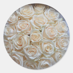 Chic White Rose Umschlag Aufkleber und Stickers