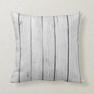 Chic White Rustic Wood Kissen