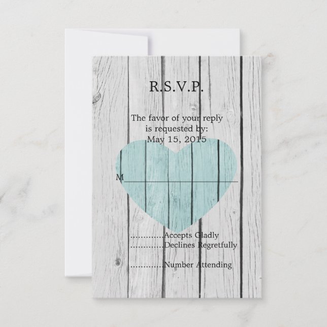 Chic White Rustic Wood UAWG RSVP Karte (Vorderseite)