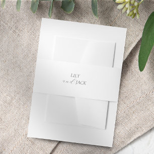 Chic White Script Couple Names Wedding Einladungsbanderole