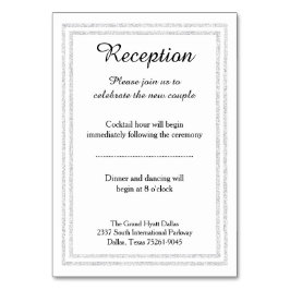 Chic White Silver Glitzer Trim - Empfang Beilage Tischnummer