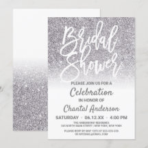 Chic White Silver Imitats Glitzer Ombre Brautparty