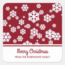 Chic White Snowflakes Nordic Pattern auf Dunkelrot