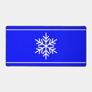 Chic White Stilvolle Snowflake Streifen auf Royal Schreibtischunterlage