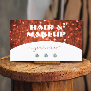 Chic White Vermilion Red Sparkle Glitzer Glamour Visitenkarte