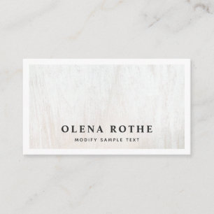 Chic White Wood Beruflich Calling Telefonnummerkarte
