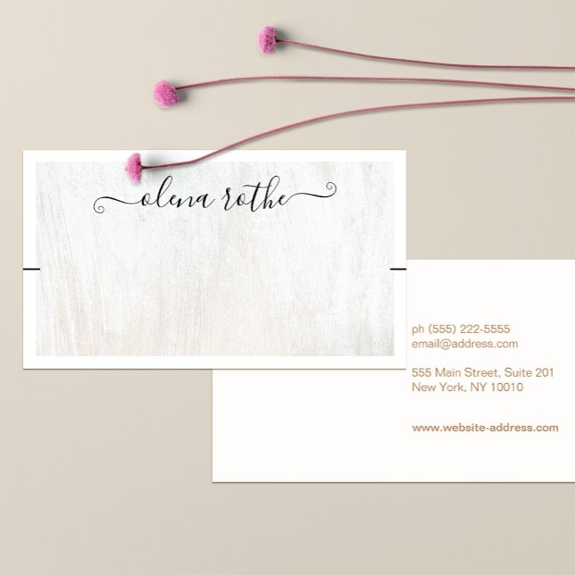 Chic White Wood Bracelet Display Telefonnummerkarte (Von Creator hochgeladen)