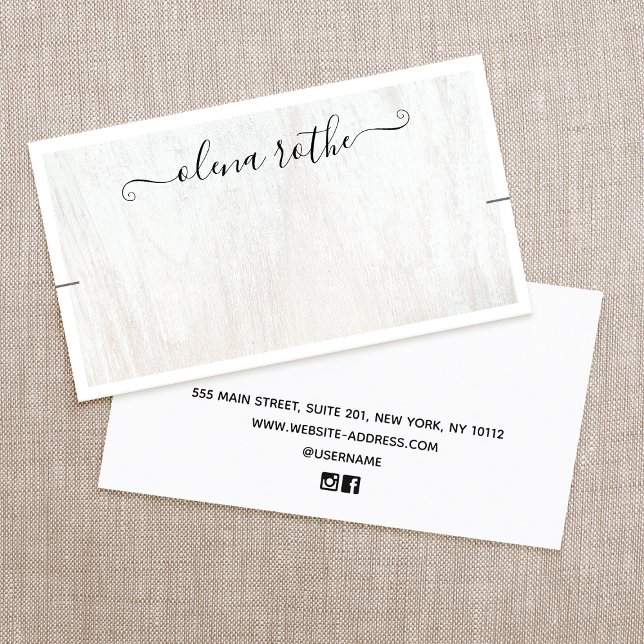 Chic White Wood Necklace Bracelet Display Telefonnummerkarte (Von Creator hochgeladen)