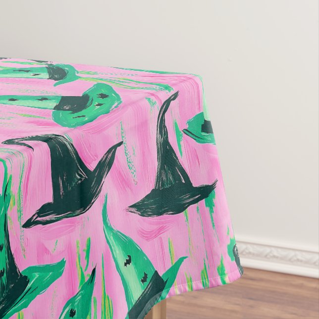 Chic Wicked Hexe Hats Grün und Schwarz Tischdecke (Beispiel)