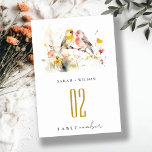 Chic Wild Botanical Watercolor Love Birds Wedding Tischnummer<br><div class="desc">Es ist sehr einfach,  mit Ihren persönlichen Daten zu personalisieren. Wenn Sie ein anderes passendes Produkt oder eine Anpassung benötigen,  wenden Sie sich bitte per E-Mail an Zazzle.</div>