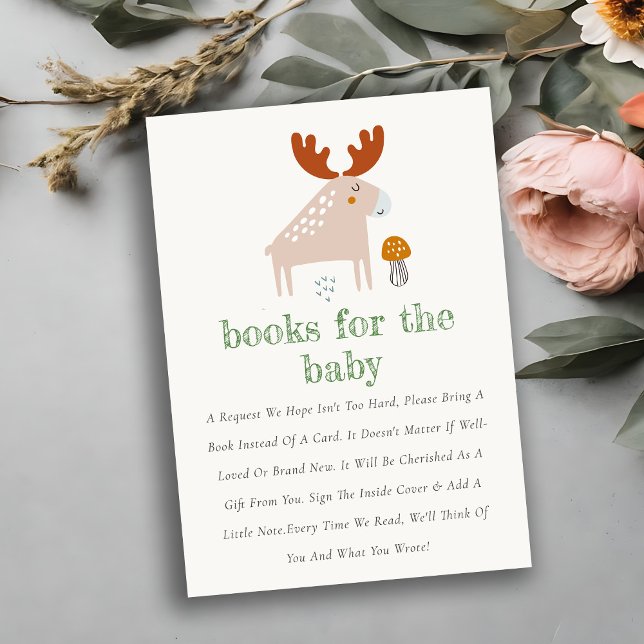 Chic Wild Woodland Animals Bücher für Babydusche Begleitkarte (Von Creator hochgeladen)