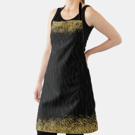 Chic Wild Zebra Muster Gold Glitzer Look Confetti Schürze