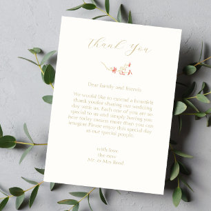 Chic Wildblume Flat Wedding Danke Karte