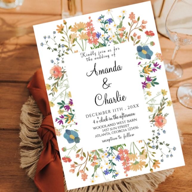 Chic Wildblume Garden Wedding Einladung (Von Creator hochgeladen)