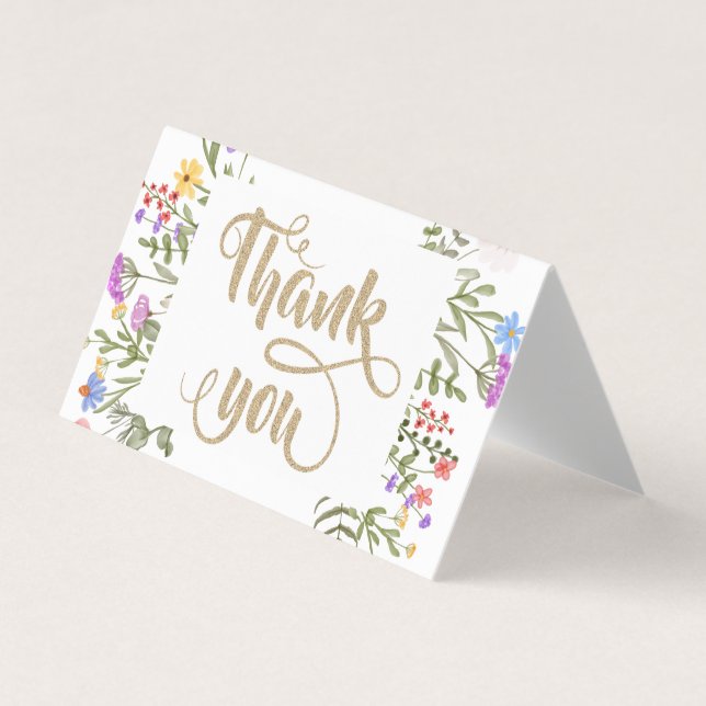 Chic Wildblume Meadow Glittery Visitenkarten (Vorderseite)